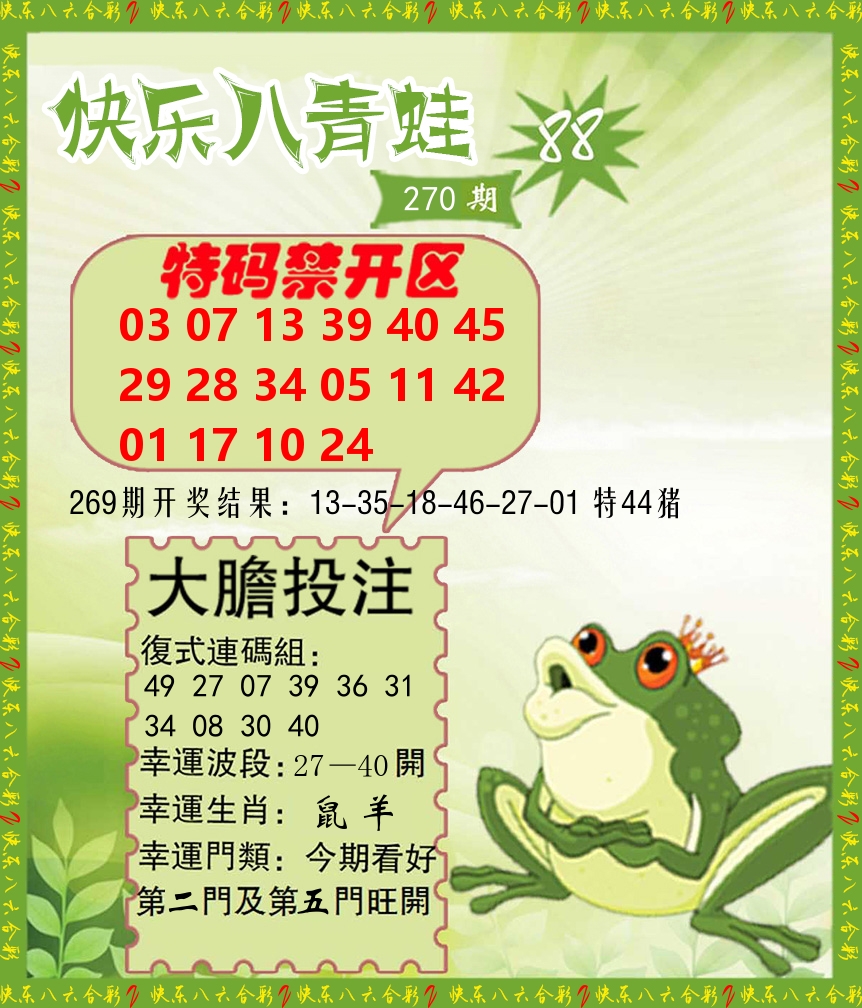青蛙系列88 第270期
