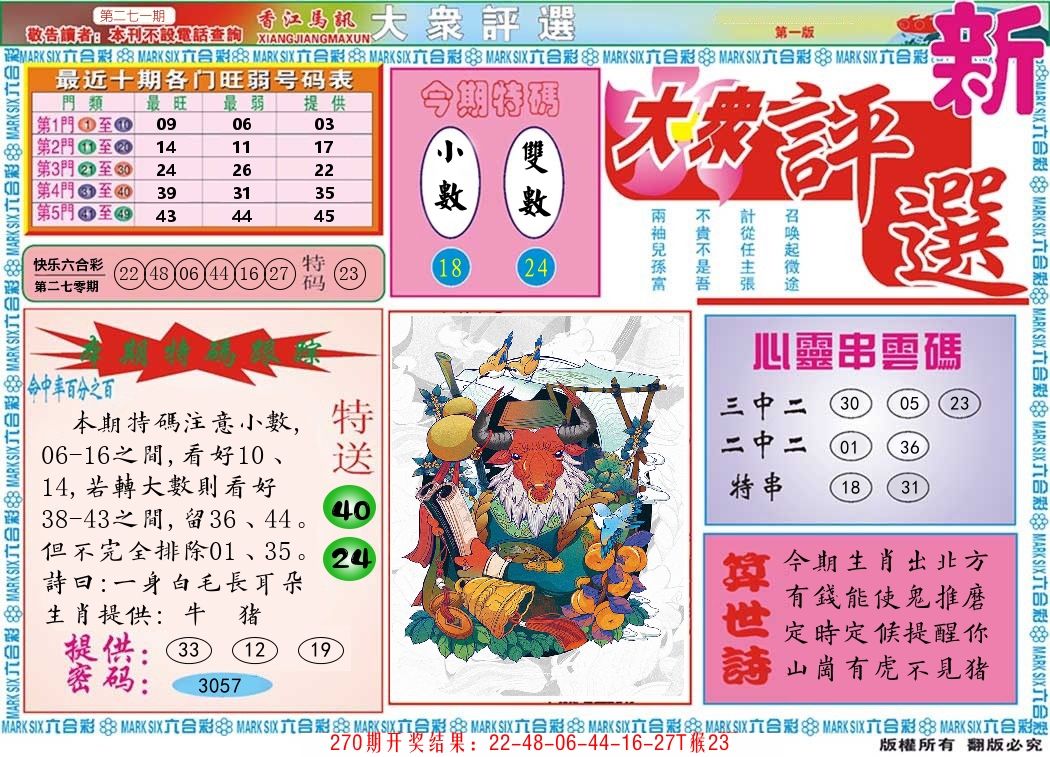 快乐八大众评选 第271期