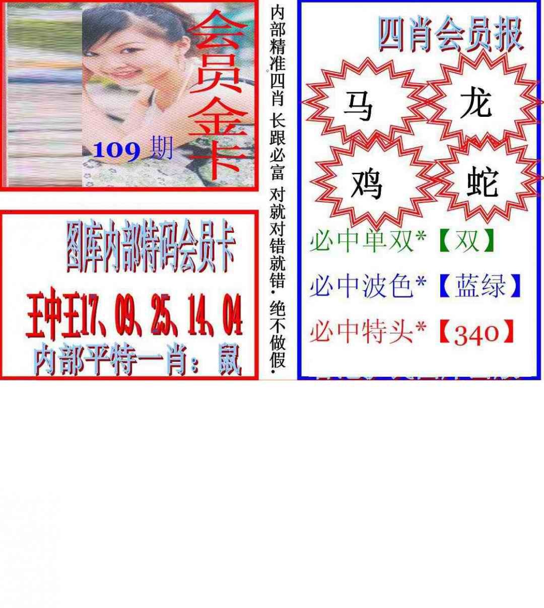 马经四肖会员报(新图) 第109期