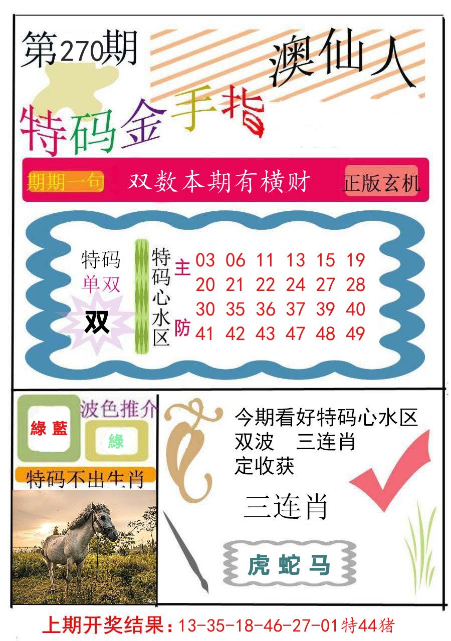 特码金手指 第270期