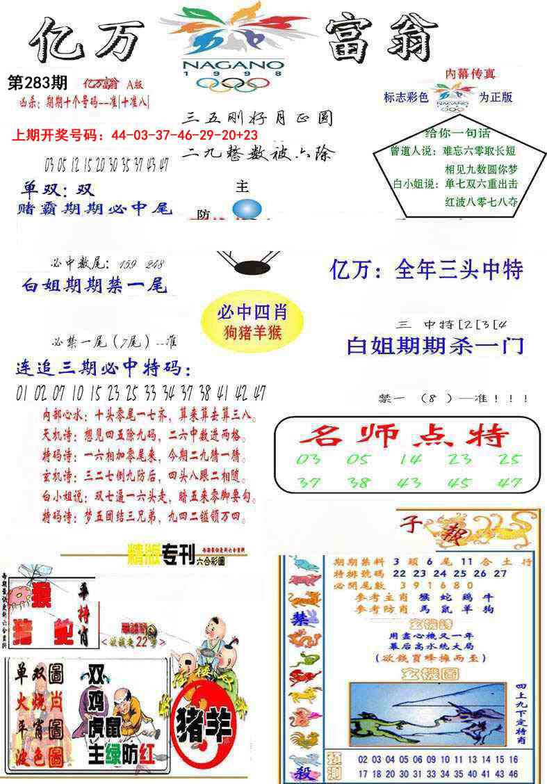 亿万富翁A 第283期