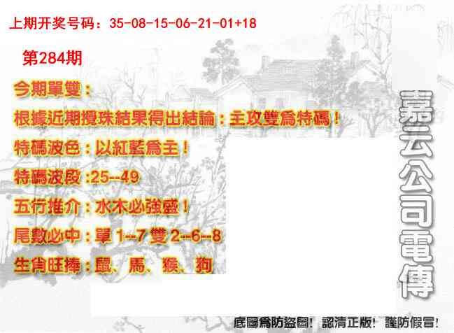 嘉云公司电传 第284期