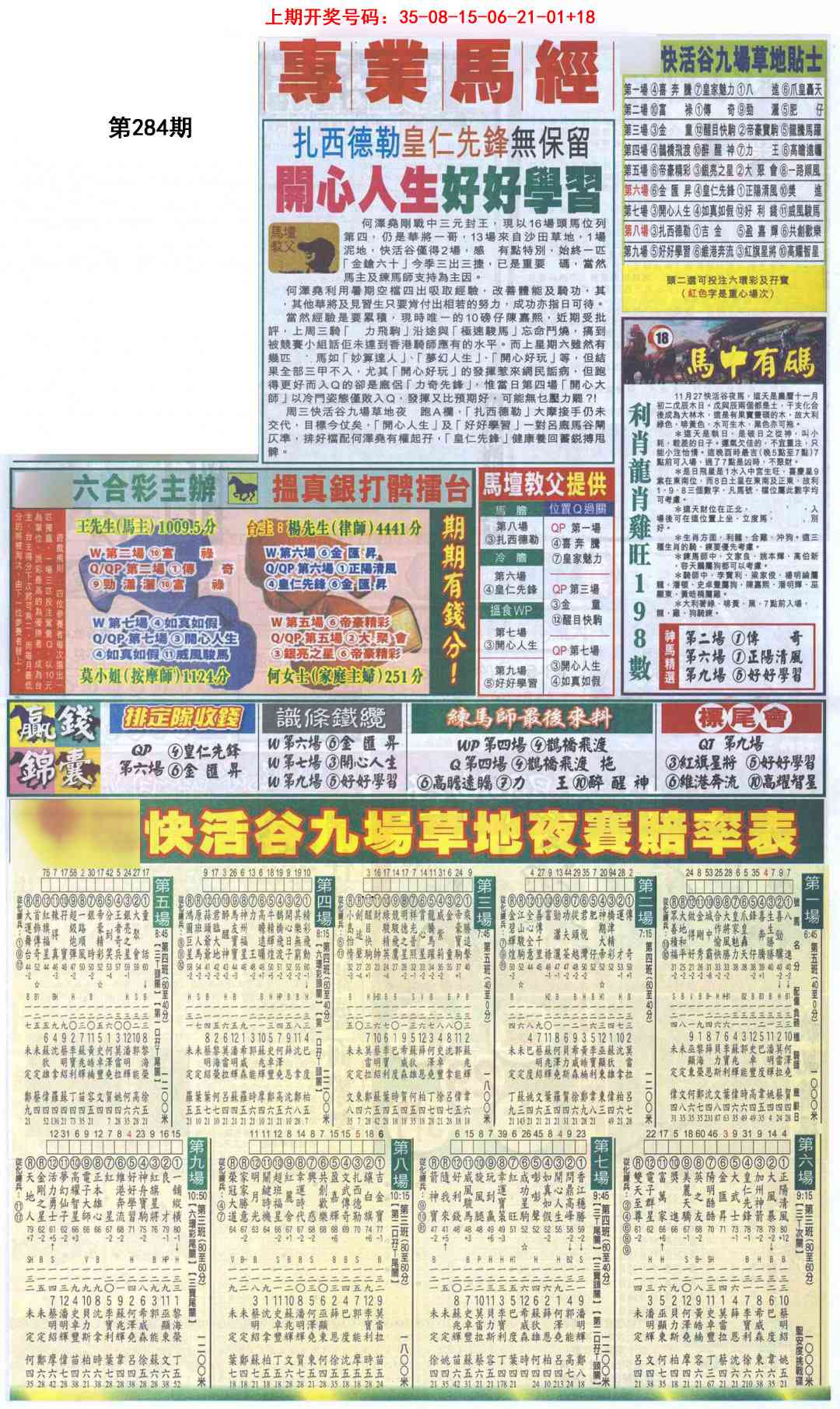 新报跑狗B 第284期