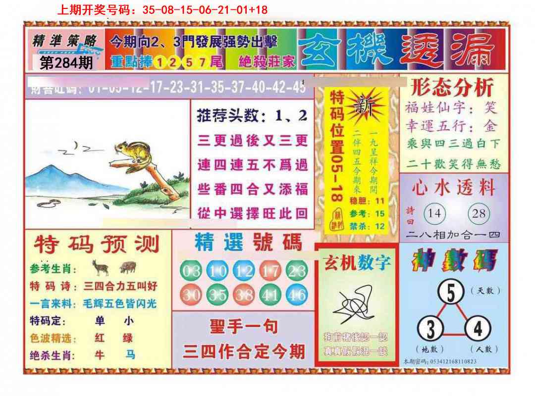 玄机透漏 第284期