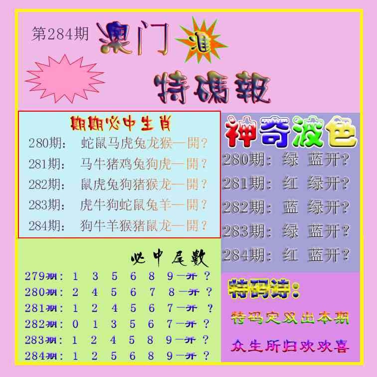 生财有道特码报 第284期