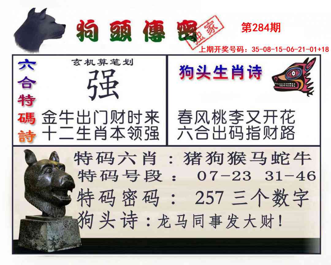 狗头传密 第284期