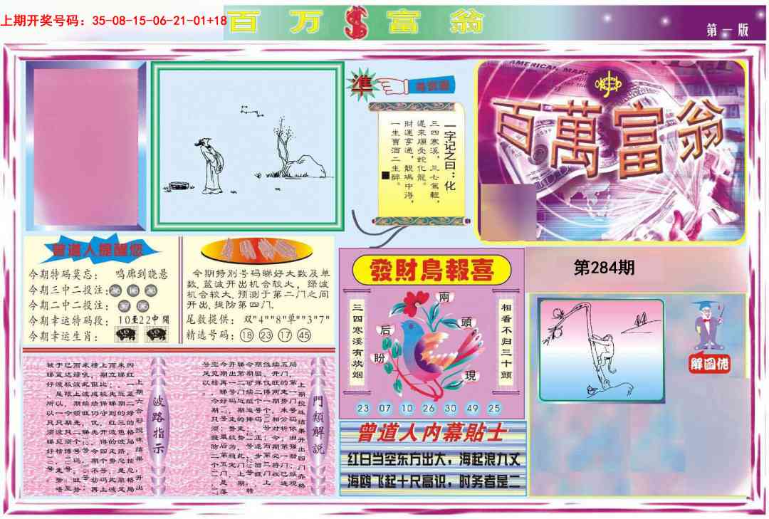 百万富翁A 第284期