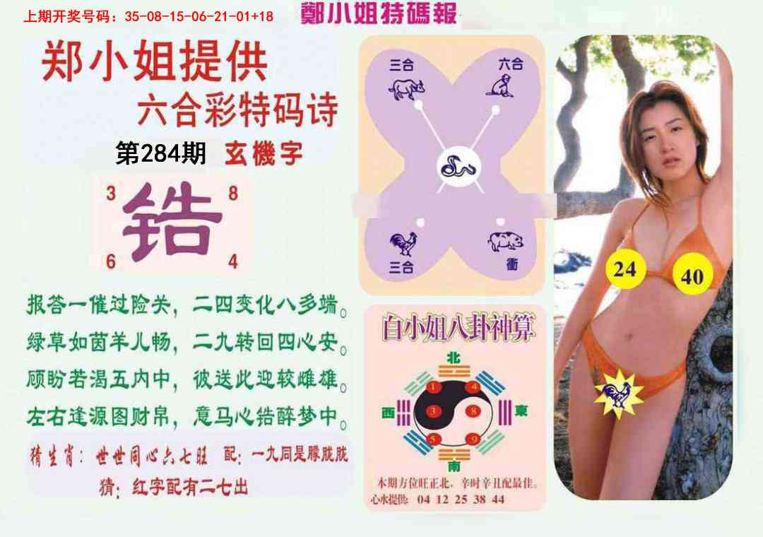 郑小姐特码报B 第284期