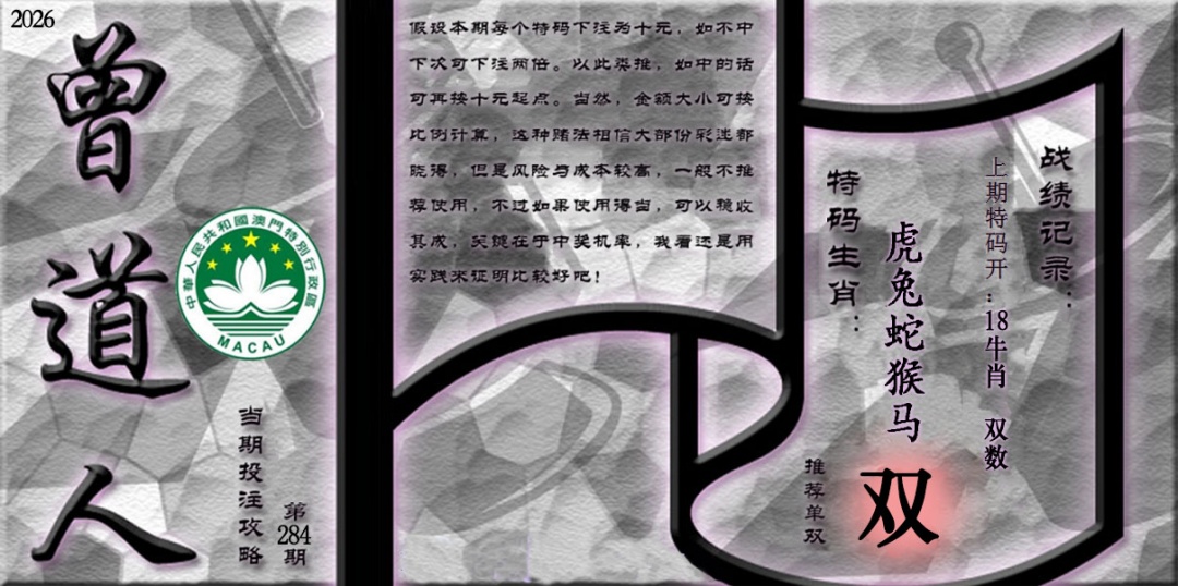 《曾道人攻略》 第284期