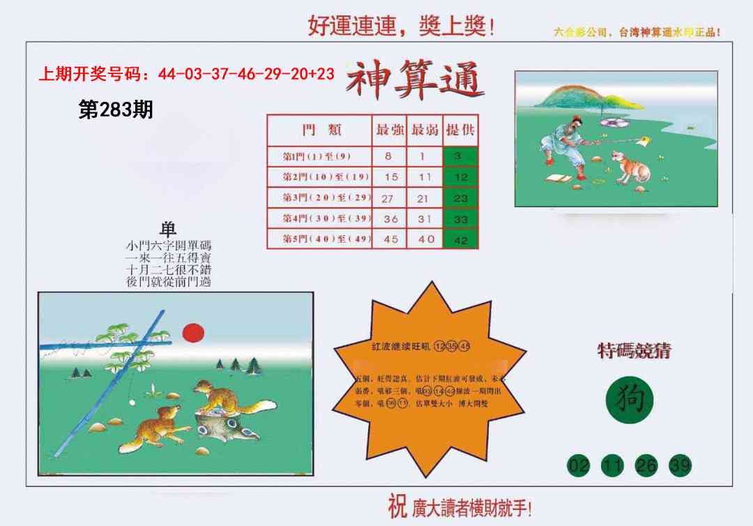 4-台湾神算 第283期