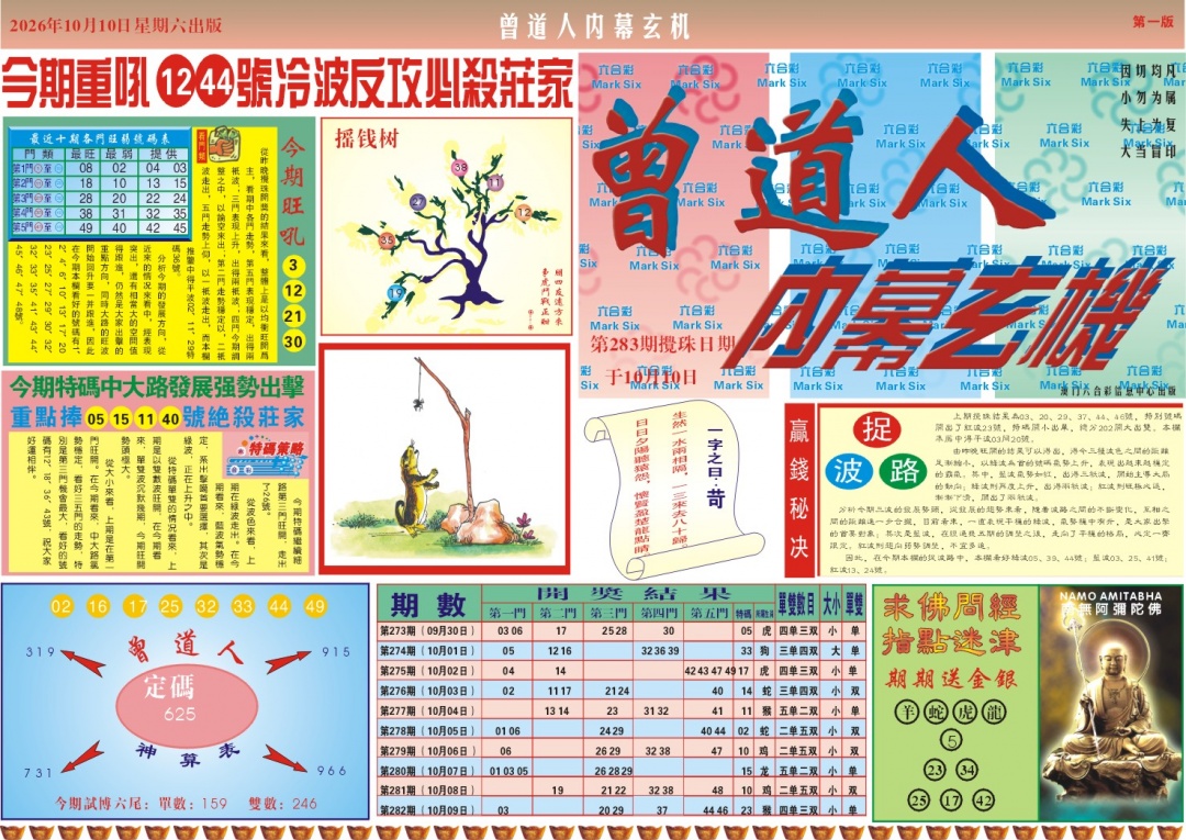 曾道人内幕A 第283期