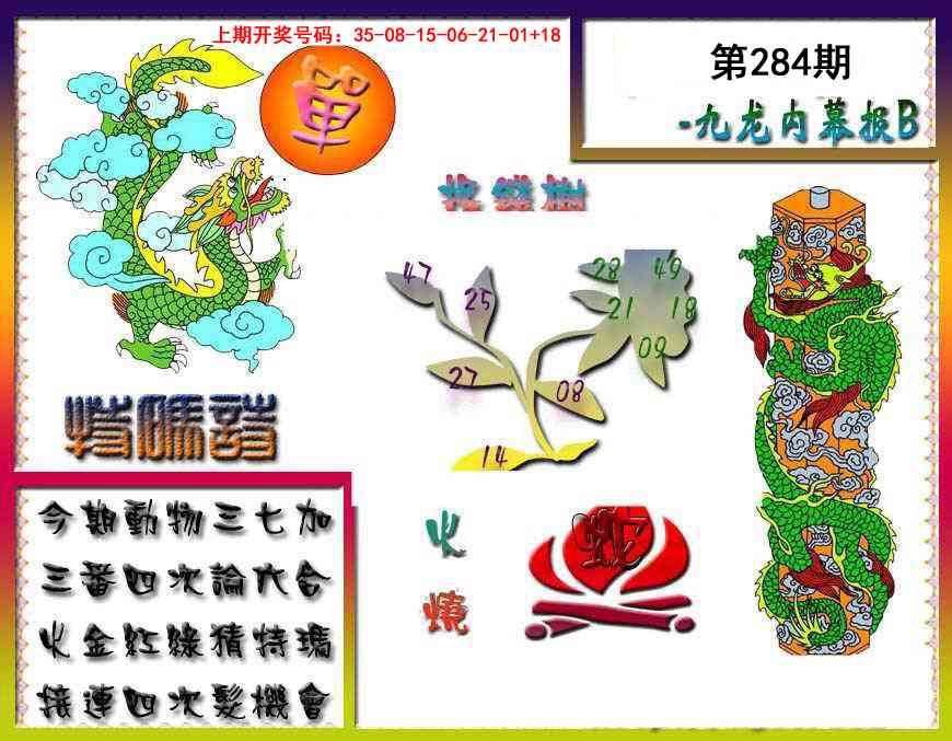 九龙内幕特肖图a 第284期