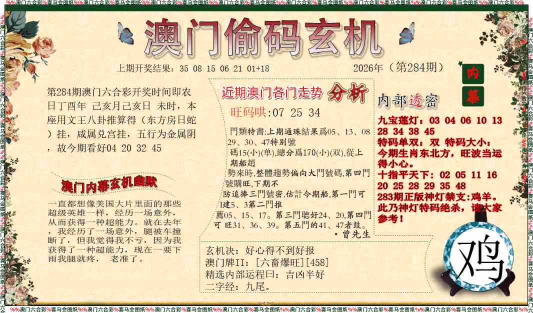 偷码玄机 第284期