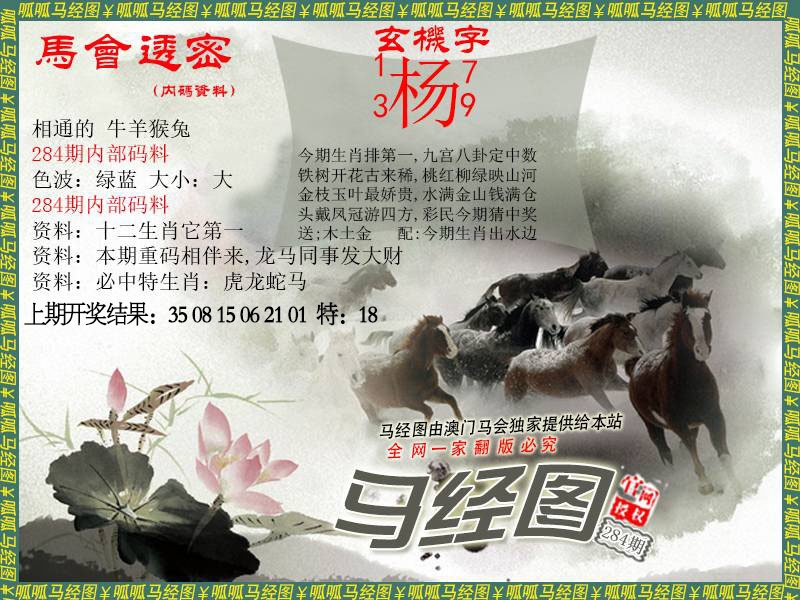 马经9 第284期