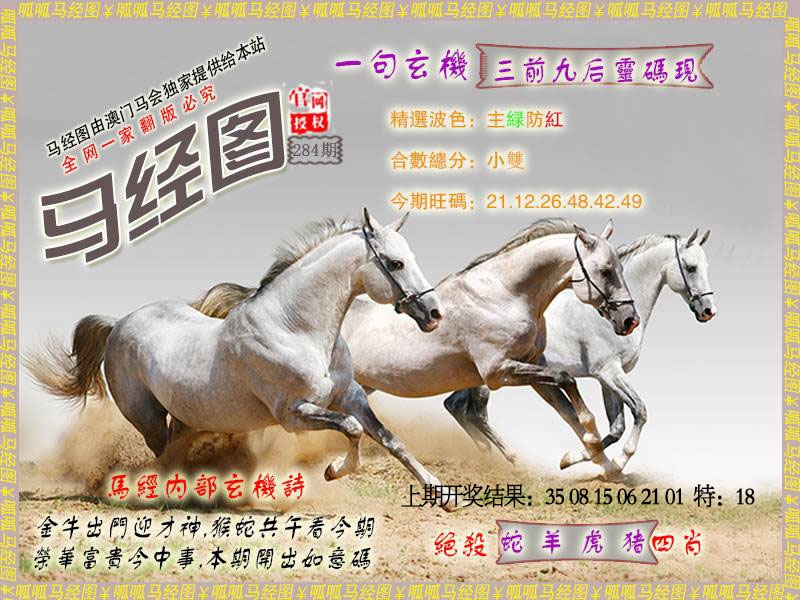 马经6 第284期