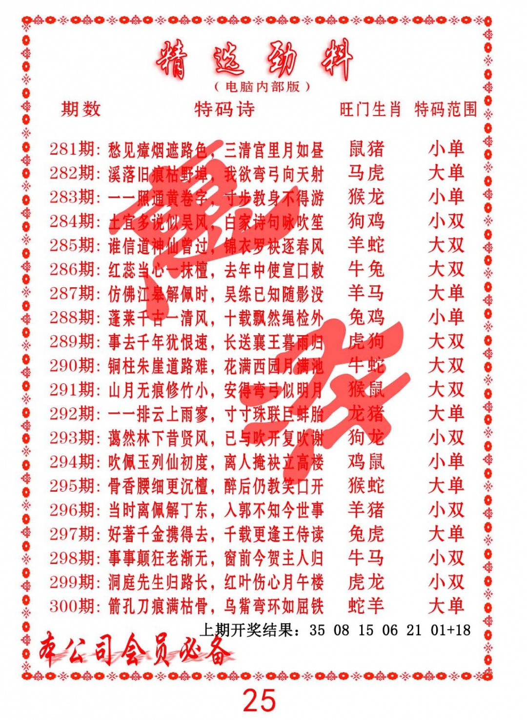 精选劲料 第284期