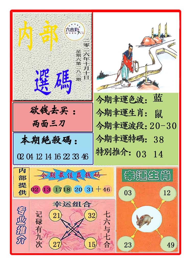 马会内部选码 第283期