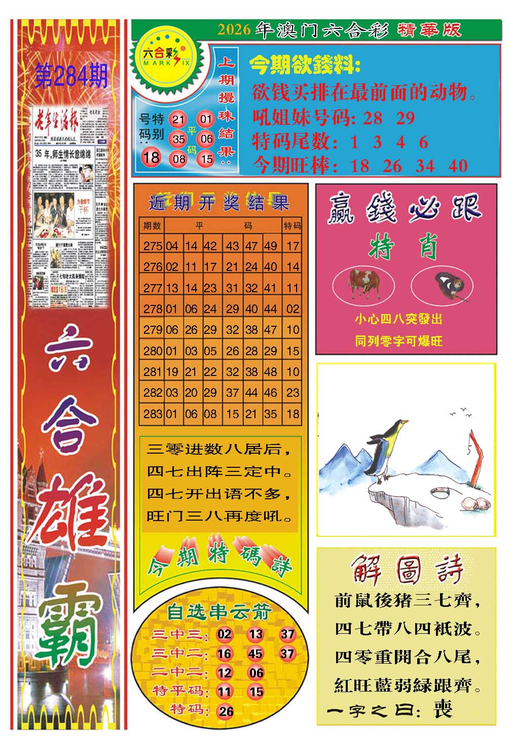 六合雄霸 第284期