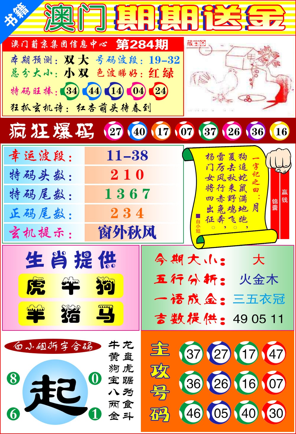澳门期期送金 第284期