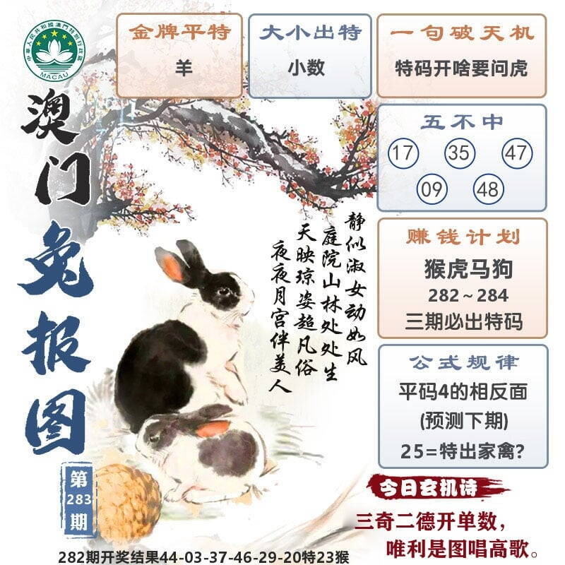 澳门兔报图 第283期