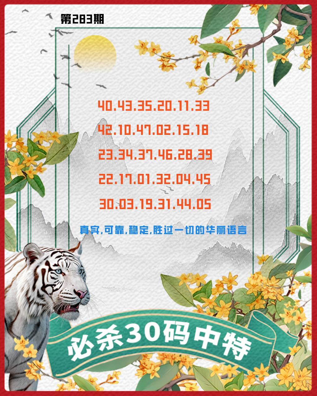 白虎杀30码 第283期