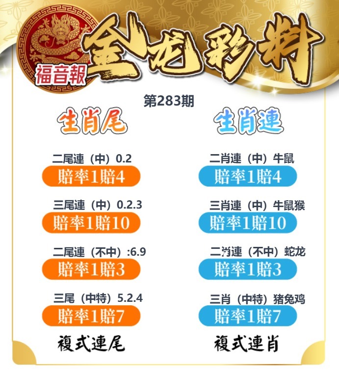 金龙彩料 第283期