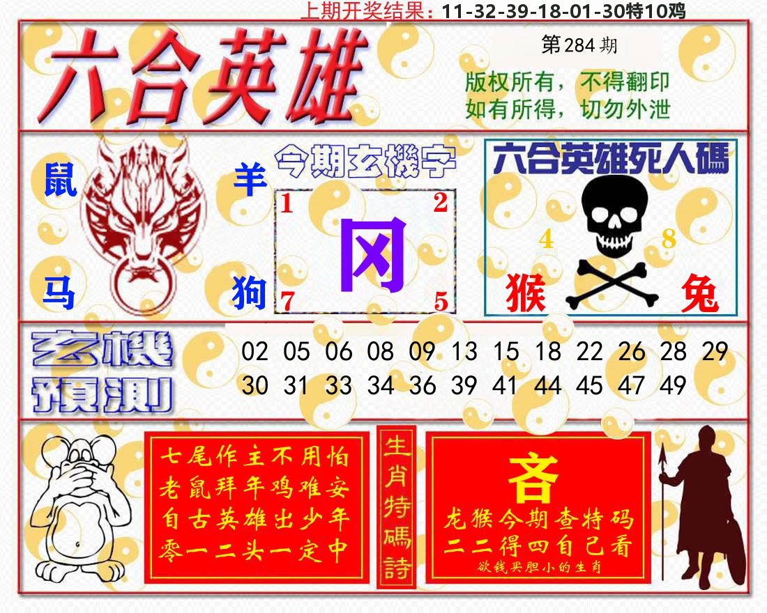 六合英雄 第284期