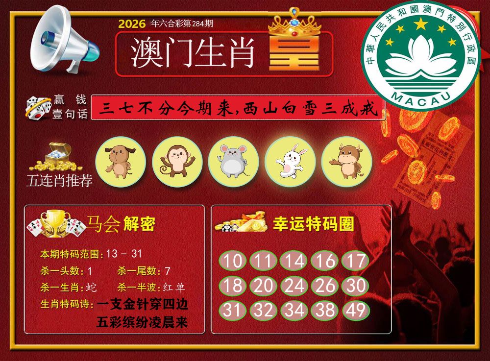 澳门生肖皇 第284期
