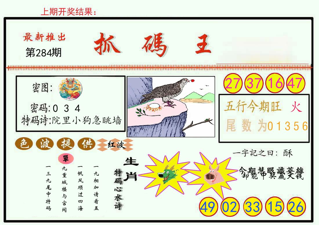 最新抓码王 第284期