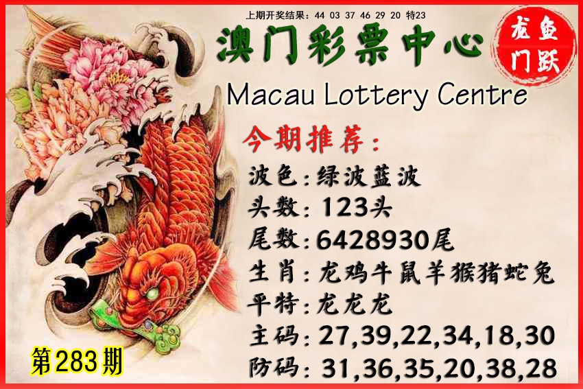 鱼跃龙门 第283期