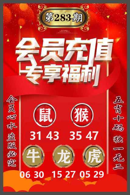 五肖十码 第283期