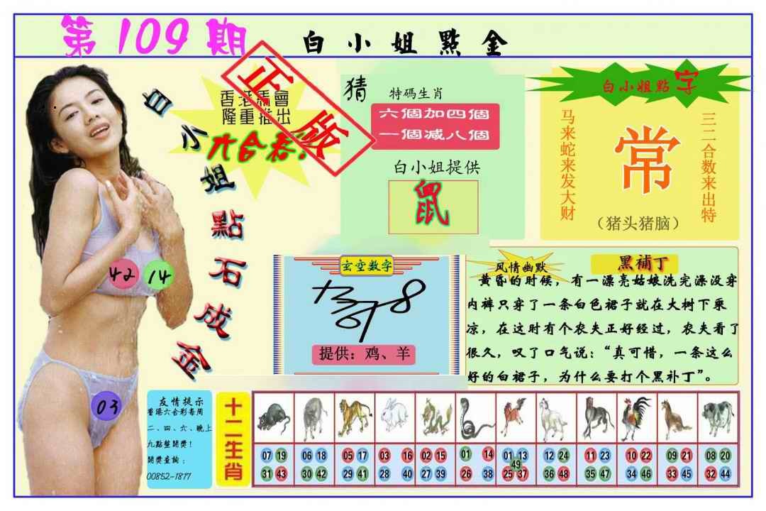 白小姐点金 第109期