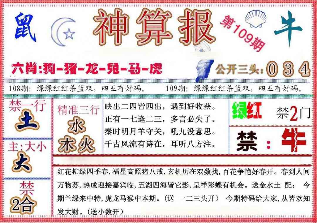 神算报(新版) 第109期