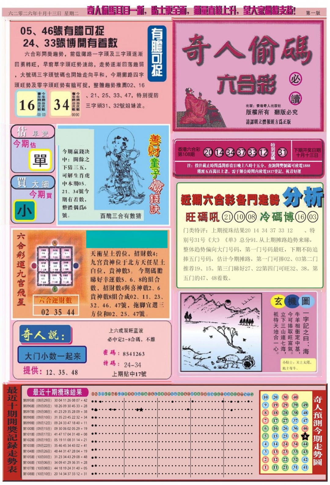 老奇人偷码A 第109期
