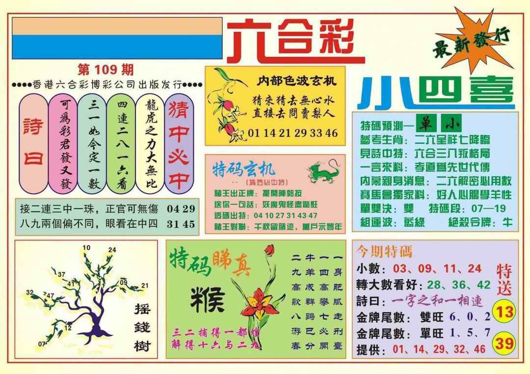 香港小四喜(新图) 第109期