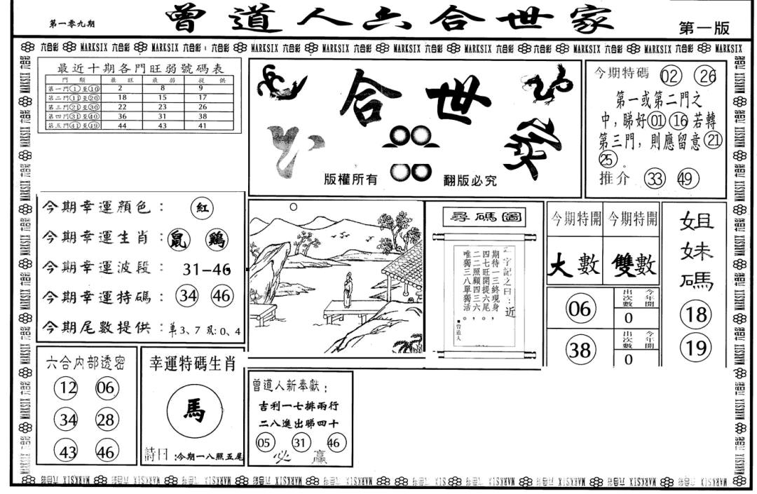 六合世家A 第108期