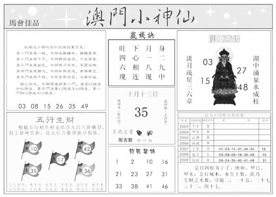 澳门小神仙B 第109期