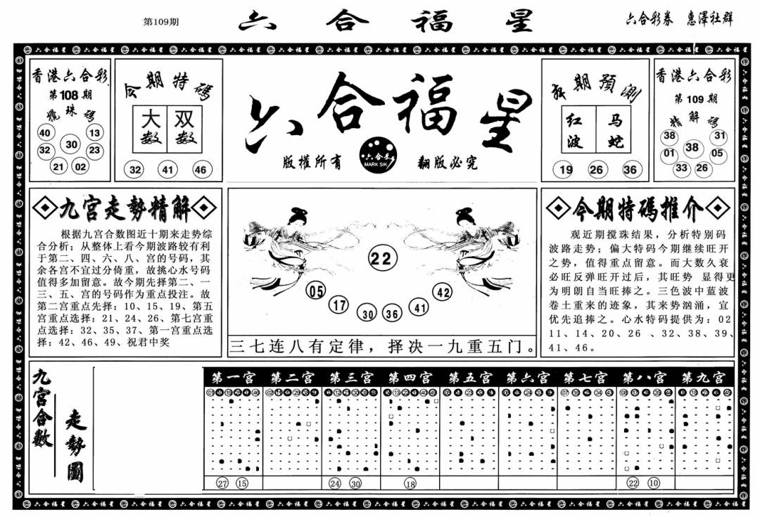六合福星A 第109期