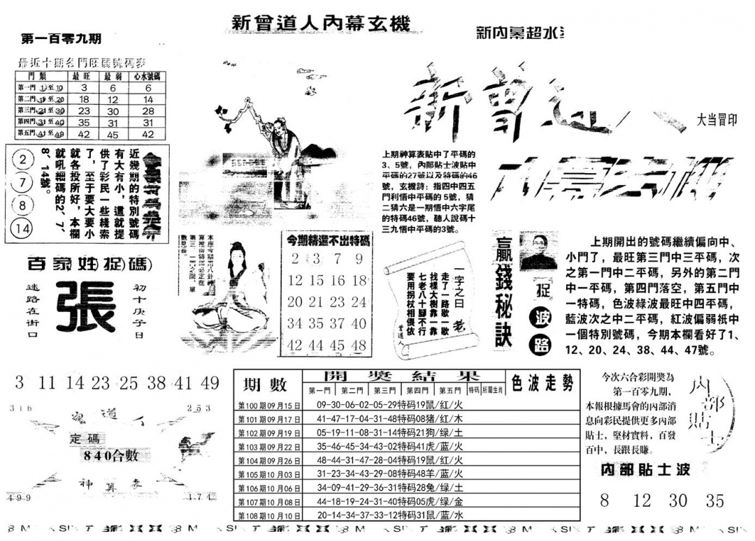 另新内幕A 第109期